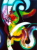 Das liebesspiel des Schneckenpaares 2003 Oelfarbe auf Leinwand 60 x80