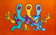 Die drei Grazien , 2006 Oelfarbe auf Leinwand 140 x 230